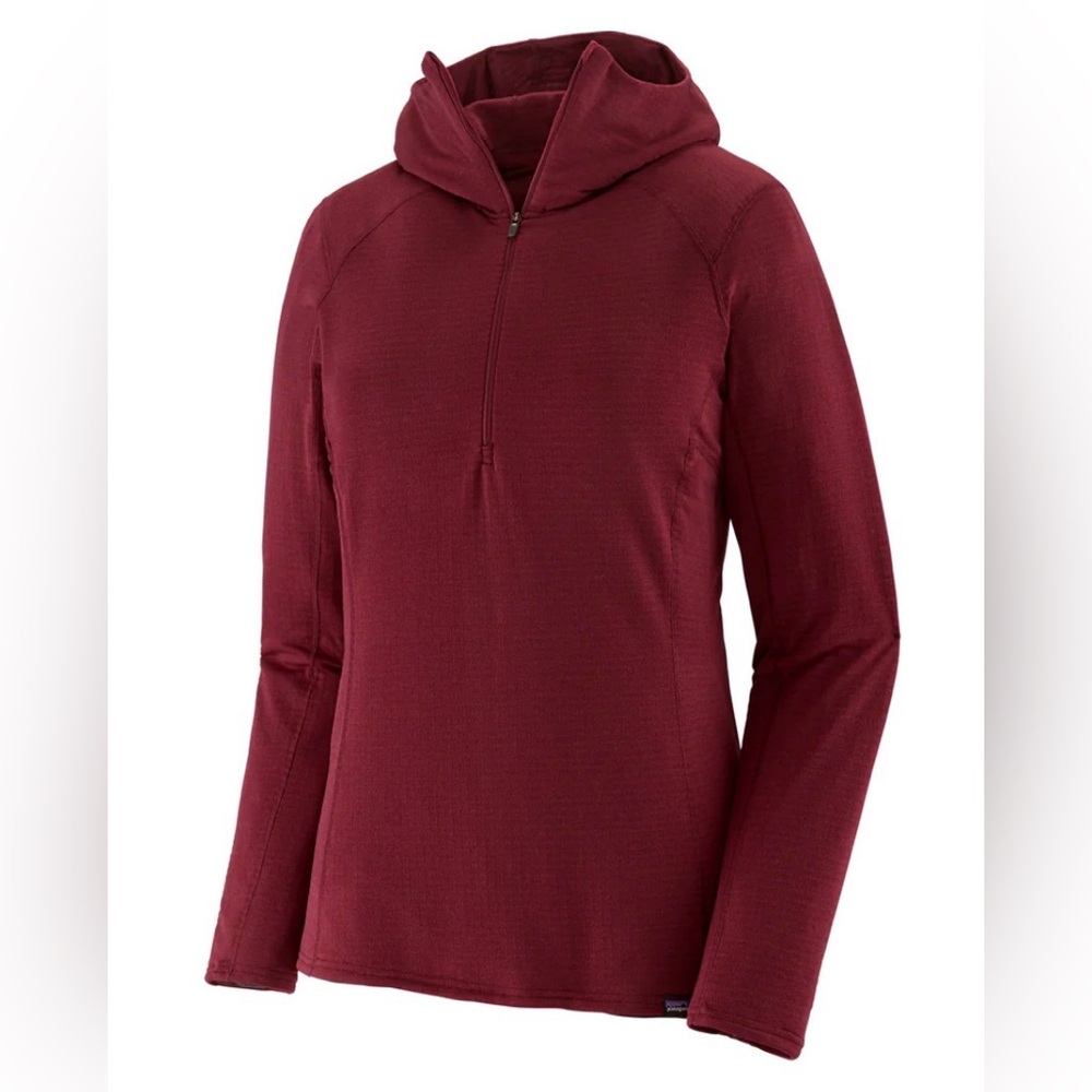 Patagonia Women's Capilene® Thermal Weight Zip-Neck Hoody Maroon Red Size XS